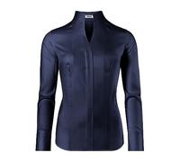 Vincenzo Boretti Blusa, Modern-fit/Corte Ligeramente más angosto, Cuello cáliz, Sarga - fácil de Planchar Azul Oscuro 36