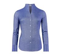 Vincenzo Boretti Blusa, Modern-fit/Corte Ligeramente más angosto, Cuello cáliz, Suave Oxford - fácil de Planchar Azul 36