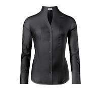Vincenzo Boretti Blusa, Modern-fit/Corte Ligeramente más angosto, Cuello cáliz, Suave Oxford - fácil de Planchar Negro 38
