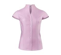 Vincenzo Boretti Blusa, Modern-fit/Corte Ligeramente más angosto, Cuello cáliz, Suave Oxford, Manga Corta Rosa 42