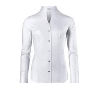 Vincenzo Boretti Blusa, Modern-fit/Corte Ligeramente más angosto, Cuello cáliz, Suave Sarga - fácil de Planchar Blanco 38