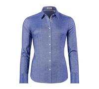 Vincenzo Boretti Blusa, Modern-fit/Corte Ligeramente más angosto, Cuello de la Camisa, Suave Oxford Azul 34