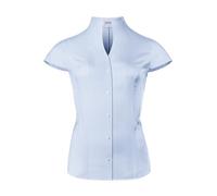 Vincenzo Boretti Blusa, Slim-fit/Ajuste Entallado, elástico, Cuello cáliz, Manga Corta - fácil de Planchar Azul Hielo 38