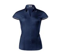 Vincenzo Boretti Blusa, Slim-fit/Ajuste Entallado, elástico, Cuello de la Camisa, Manga Corta - fácil de Planchar Azul Oscuro 40