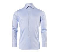 Vincenzo Boretti Camisa de Hombre, Corte Ajuste Recto/Regular-fit, 100% algodón, Manga-Larga, Cuello Kent, puño Reversible, con entredós de Contraste, Lisa, no Necesita Plancha