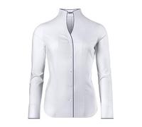 Vincenzo Boretti Camisa de Mujer, Corte Ligeramente más angosto, 100% algodón, Manga-Larga, Cuello cáliz, Lisa, fácil de Planchar, Elegante y clásica