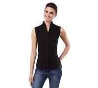 Vincenzo Boretti Camisa de Mujer Elegante, sin Manga, Corte Ligeramente más angosto, 100% algodón, Manga-Larga, Cuello cáliz, Lisa, fácil de Planchar Negro 38