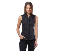Vincenzo Boretti Camisa de Mujer Elegante, sin Manga, Corte Ligeramente más angosto, 100% algodón, Manga-Larga, Cuello cáliz, Lisa, fácil de Planchar Negro/Gris 36