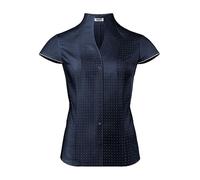Vincenzo Boretti Camisa de Mujer Elegante, sin Manga, Corte Ligeramente más angosto, 100% algodón, Manga-Larga, Cuello cáliz, Lisa, fácil de Planchar