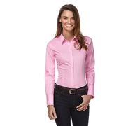 Vincenzo Boretti Camisa de Mujer Elegante y clásica, Ajustada Entallado (Slim-fit), Mezcla de algodón, Ligeramente elástica, Manga-Larga, Cuello Kent, Lisa - fácil de Planchar Rosa Oscuro 38