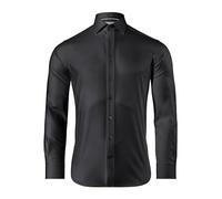 Vincenzo Boretti Camisa, Regular-fit/Corte Recto, Suave Sarga - no Necesita Plancha Negro 41-42