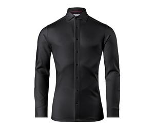 Vincenzo Boretti Camisa, Slim-fit/Ajuste Entallado, Jersey - no Necesita Plancha Negro 37-38