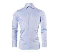 Vincenzo Boretti Camisa, Slim-fit/Ajuste Entallado, Sarga - Super no Necesita Plancha Azul Hielo 41-42