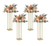 Vincidern 4PCS Gold Flower Stand Centerpiece for Wedding Table Decorations,Metal Flower Stand for Wedding Road Centerpieces, Events, Party (31.5in Tall)