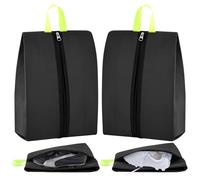 Vincreem Paquete de 2 bolsas para zapatos a prueba de olores para viajes, resistentes al agua, absorben olores, ligeras, organizadoras de zapatos de golf, fútbol, bolsa organizadora con cremallera