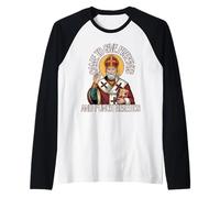 Vine a Dar Regalos y puñetazos Herejes Icono Católico Camiseta Manga Raglan