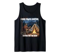 Vine por la fogata, me quedé para la diversión de Acampar Cerveza Camiseta sin Mangas