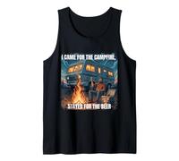 Vine por la fogata, me quedé para la diversión de Acampar Cerveza Camiseta sin Mangas