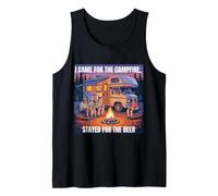 Vine por la fogata, me quedé para la diversión de Acampar Cerveza Camiseta sin Mangas