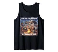 Vine por la fogata, me quedé para la diversión de Acampar Cerveza Camiseta sin Mangas