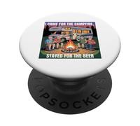 Vine por la fogata, me quedé para la diversión de Acampar Cerveza PopSockets PopGrip Adhesivo