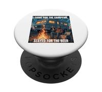 Vine por la fogata, me quedé para la diversión de Acampar Cerveza PopSockets PopGrip Adhesivo