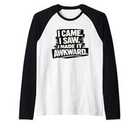 Vine Vi lo Hice incómodo Divertido Introvertido Social Camiseta Manga Raglan