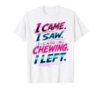 Vine, Vi, te escuché Masticar, me FUI - Funny Loud Eater Camiseta gráfica económica, Hombre, Blanco, M