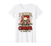 Vine, Vi, te escuché Masticar, me FUI - Funny Loud Eater Camiseta gráfica económica, Mujer, Blanco, L