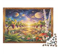 Viñedo Fantástico Cielo Estrellado Puzzle de 1000 Piezas Material Papel para Adultos Estilo Mágico Puzzle para Adultos Relajación Decoración Hogar Regalo 38x26cm/1000pcs