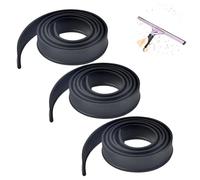 VINEST 3 Piezas Labios de Goma Limpiacristales 105cm, Repuesto de Escobilla Negro, Doble Cara Se Puede Cortar, para Rasqueta Limpiacristales Ducha y Suelos