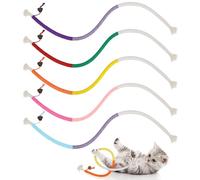 VINEST 5 juguetes de hierba gatera para gatos, cuerda de mordedura de 70 cm, juguetes de mordida para aliviar el estrés, juguete masticable para gatos con fruta de agalla, juguetes de dentición para