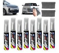 VINEST 8 Piezas Reparador Arañazos Coche, 12ml Pintura Coche Plata, Anti Reparador de Arañazos para Coche, Repara Arañazos de Coche Reparación con 2 Nano Sparkle Cloth, para Motos Bicicletas
