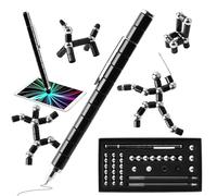 VINEST Negro Boligrafo Chuleta Magnetico Set, Boli Chuleta Magnetico para Aliviar el Estrés, Fidget Pen con Caja de Almacenaje, Geniales Bolígrafo para Hombres, Mujeres, Niños y Adolescentes