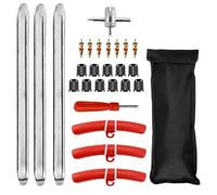 VINEST Palanca de montaje de neumáticos de 30 cm, 3 unidades, de acero de alta resistencia con 3 protectores de llantas, palancas de montaje de neumáticos para motocicleta, bicicleta, carro