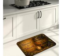 Vineyard - Tapetes de cocina para piso, diseño rústico de barril de vino, vintage, suaves, acolchados, cómodos, lavables, decoración para fregaderos de cocina, lavandería, baño, 20 x 31 pulgadas