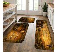 Vineyard - Tapetes de cocina para piso, diseño rústico de barril de vino, vintage, suaves, acolchados, cómodos, lavables, decoración para fregaderos de cocina, lavandería, baño, 3 unidades
