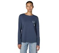 Vineyard Vines Camiseta Vintage de Manga Larga con Bolsillo de Ballena para Mujer, Blazer Azul, M