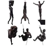 VINGAA Escultura escaladora, 6 piezas de hombre escalador, escultura de decoración de pared, arte de pared de resina, para decoración del hogar y la oficina, mostrando el encanto y el estilo