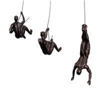 VINGAA Figuras de hombre escalador para colgar en la pared, decoración de pared de resina para hombre, figura creativa acabada a mano, escultura de pared de hombre escalador, arte de pared de hombre