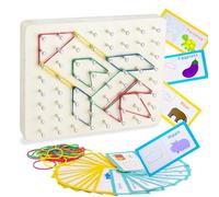 VingaHouse Geoboard de Madera, Educativos Montessori Juguetes 3 4 5 6