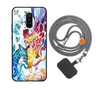 vingarshern Funda Compatible con Samsung Galaxy A6+ / A6 Plus 2018 Carcasa Silicona Suave Marco,Anti-Choque Funda con Aesthetic Dibujos+1×Correa Colgante Ajustable,Jirafa