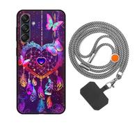 vingarshern Funda Compatible con Samsung Galaxy M55 5G Carcasa Silicona Suave Marco,Anti-Choque Funda con Aesthetic Dibujos+1×Correa Colgante Ajustable,Dream Catcher