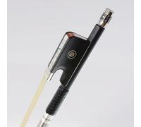 Vingobow Arco de viola de fibra de carbono 4/4, crin de caballo natural, hecho a mano, bien equilibrado con rana de ojo de perla de ébano para todos los niveles de habilidad