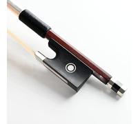 VINGOBOW Arco de violín de madera de Brasilwood de 1/4 cuarto, tamaño 56 cm, rana de ébano, crin de caballo blanco mongol, tono dulce bien equilibrado