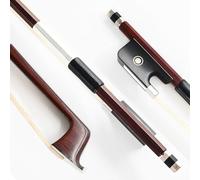 VINGOBOW Arcos de madera de Brasil para violas de 14 a 17 pulgadas (tamaño completo), longitud 74,5 cm, rana de ébano, pelo de caballo mongolia blanco natural. Bien equilibrado, tono dulce.