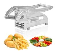 VINGVO Cortador Papas Fritas Inoxidable, Cortador Manual De Patatas con 2 Cuchillas Más Gruesas, Base De Succión Antideslizante, Compatible con Freidora Aire para Hornear En Casa Y Cocina
