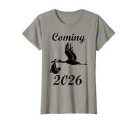Viniendo 2026 Anuncio del año del bebé de la cigüeña Camiseta