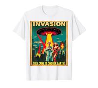 vinieron a conquistar la Tierra Camiseta gráfica económica, Hombre, Blanco, S