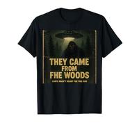 Vinieron del Cielo Nocturno Woods Bigfoot y UFO Duo Camiseta